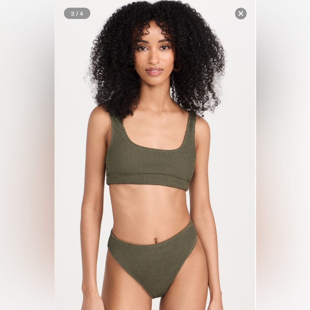Good American Womens Always Fits Cheeky Bikini‎ Bottom Olive Green Size 2XL